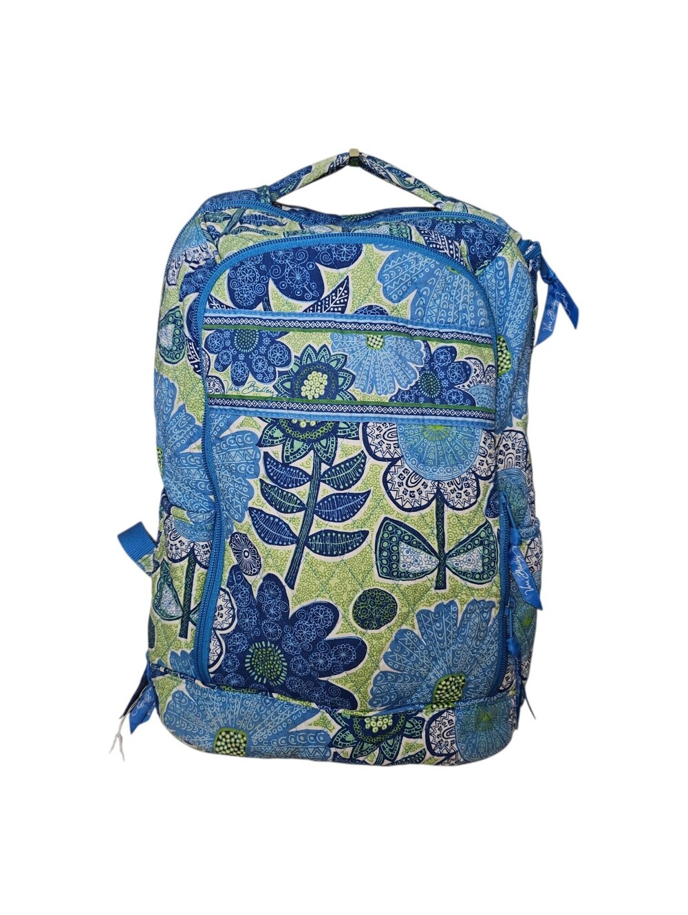 Vera Bradley Campus Backpack Doodle Daisy Quilted Cotton Travel School Bag